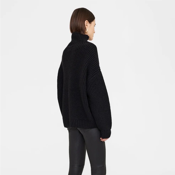 Mint Condition Anine Bing Sydney Turtleneck, Black Large $420 - Picture 2 of 8